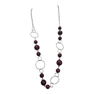 Fashion Statement  Beaded  and Silver Tone Necklace